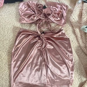 2 piece satin set